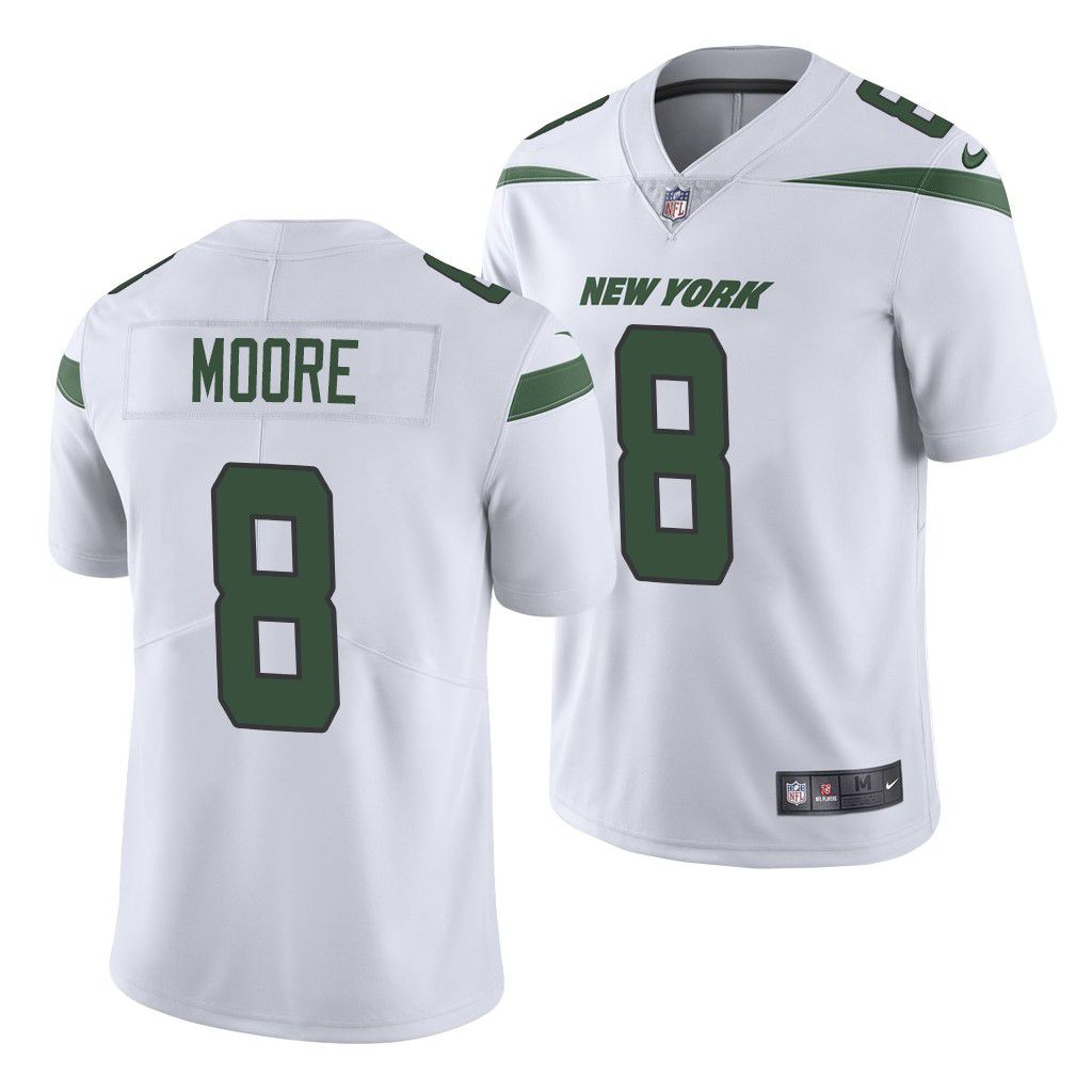 Men New York Jets #8 Elijah Moore Nike White Vapor Limited NFL Jersey->new york jets->NFL Jersey